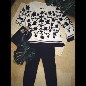 Black and White Loft Dressy Top